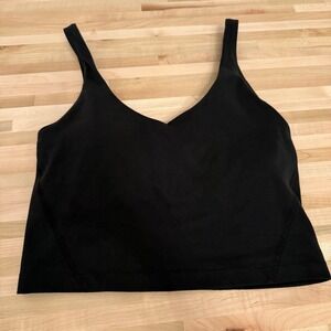 Gilly Hicks Black Cropped‎ V-Neck longline sportsbra